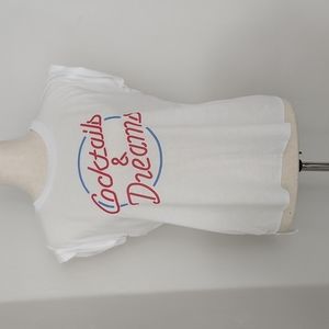 Cocktails & Dreams Rolled Cuff Tee NWOT
